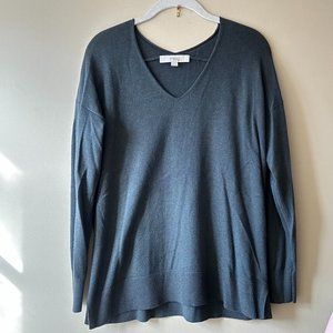 LOFT Hunter Green Dark Green V-Neck Sweater